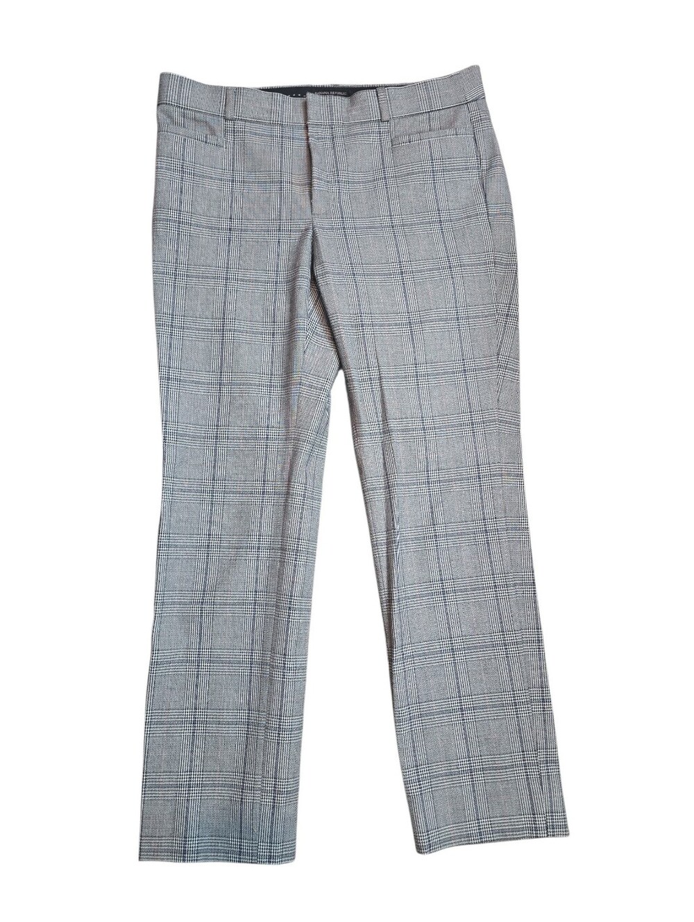 Banana Republic Sloan Plaid Skinny Pants Gray Checked Mid Rise Work Trousers 8